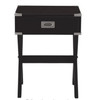 Black Solid Wooden & Metal Accent End Table