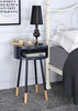Bentwood Black Retro Round Wooden End Table