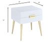 Sleek White And Gold Two Drawer End Table