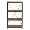 Industrial Rustic Dark Weathered Oak Finish Bookcase