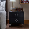 Black Chrome 2 Drawer Nightstand