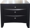 26" X 17" X 25" Black  Modern Nightstand