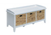 43" X 16" X 19" White Solid Wood Leg Storage Bench