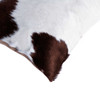 18" x 18" x 5" White And Brown Cowhide  Pillow