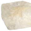 24" x 24" x 12" White Short-Hair Sheepskin Cube Pouf