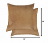 18" x 18" x 5" Tan Cowhide  Pillow 2 Pack