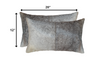 12" x 20" x 5" Salt And Pepper Gray And White Cowhide  Pillow 2 Pack