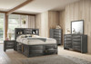 86" X 57" X 56" Gray Oak Rubber Wood Full Storage Bed