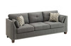 81" X 31" X 35" Light Charcoal Linen Sofa w/4 Pillows