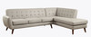 111" X 80" X 33" Gray PU Sectional Sofa