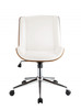 21" X 25" X 3438" White Leatherette And Walnut Office Chair