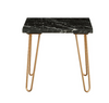 Black Marble and Gold Geometric End Table