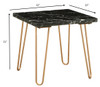 Black Marble and Gold Geometric End Table