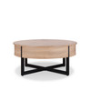 35" X 35" X 16" Natural And Black Particle Board Coffee Table