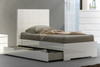 42" X 79" X 48" Gloss White Stainless Steel Twin Bed