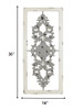 Distressed Scroll Panel Metal White Wood Framed Wall Art