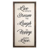 Live Dream Laugh Happy Love Wood and Metal Wall Decor