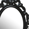Glossy Black Oval Glass Wall Mirror