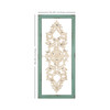 Distressed White and Turquoise Framed Scroll Metal Panel