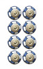 Charming Blue And Gold Set of 8 Knobs