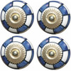 Charming Blue And Gold Set of 8 Knobs