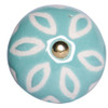 1.5" x 1.5" x 1.5" Turquoise White and Gold  Knobs 12 Pack