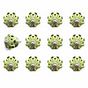 1.5" x 1.5" x 1.5" Yellow Green and Silver  Knobs 12 Pack