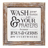 Distressed Brown Wash Your Hands Wall Art