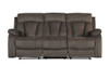 120" Modern Brow Fabric Sofa Set