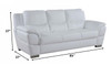 Chic White Leather Sofa Set