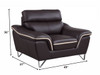 110" Charming Brown Leather Sofa Set
