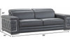 114" Sturdy Dark Grey Leather Sofa Set