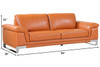 96" Lovely Camel Leather Sofa Set