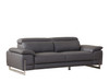 31" Tasteful Dark Grey Leather Sofa