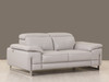 93" Tasteful Light Grey Leather Sofa Set