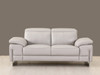 93" Tasteful Light Grey Leather Sofa Set