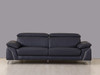 93" Navy Leather Sofa Set