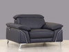 31" Navy Blue Genuine Italian Leather Chair