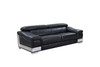 117" Modern Black Leather Sofa Set