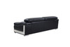 117" Modern Black Leather Sofa Set