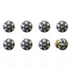 1.5" x 1.5" x 1.5" White Blue Black Handpainted Ceramic  Knobs 8 Pack