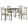 63.5" x 81" x 101" Cappuccino Microfiber Foam and Mdf  5pcs Dining Set