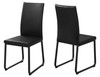 Two 38" Black Faux Leather and Metal Dining Chairs