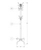 19" x 19" x 70" Silver  Metal  Coat Rack