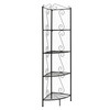 15" x 22.5" x 70" Brown Metal Corner Shelf  Bookcase