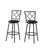 32" x 32" x 88" Black  Metal  Foam  LeatherLook  Barstool 2pcs