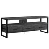 21.75" Black Particle Board Hollow Core & Black Metal TV Stand with 3 Drawers