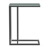 18.25" x 10.25" x 24" Chrome Metal Tempered Glass Accent Table