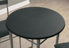 36" Black Microfiber Foam MDF and Silver Metal Three Pieces Dining Set