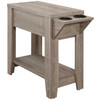 28.75" x 12" x 22.5" Taupe Finish Accent Table